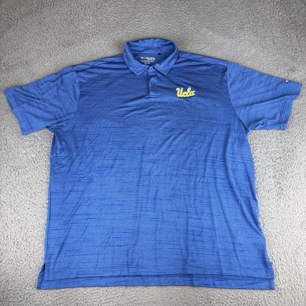 Columbia Sportswear Heather Blue Polo Shirt UCLA Golf Men's Size Xxl